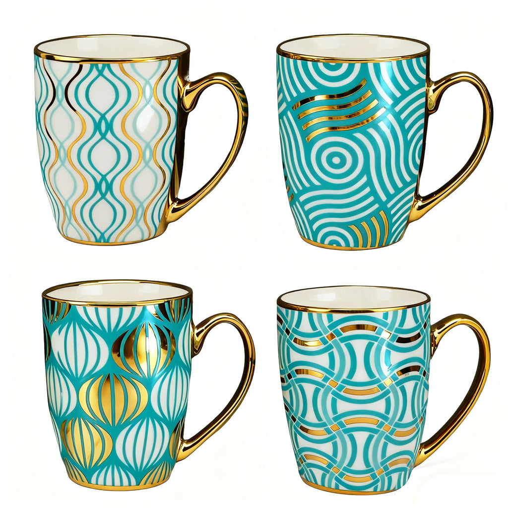 Ceramic Mug,Coffee Mugs ,Nordic Style,350ML,Set of 4