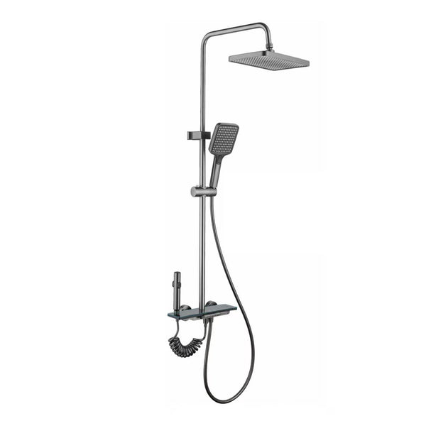 Piano Key Shower System with LED Ambient Light & Rainfall Head Set
