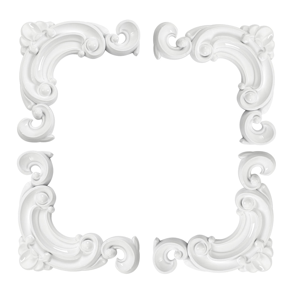 4Piece Self-Adhesive PVC Decorative Corner Appliques for Doors & Cabinets