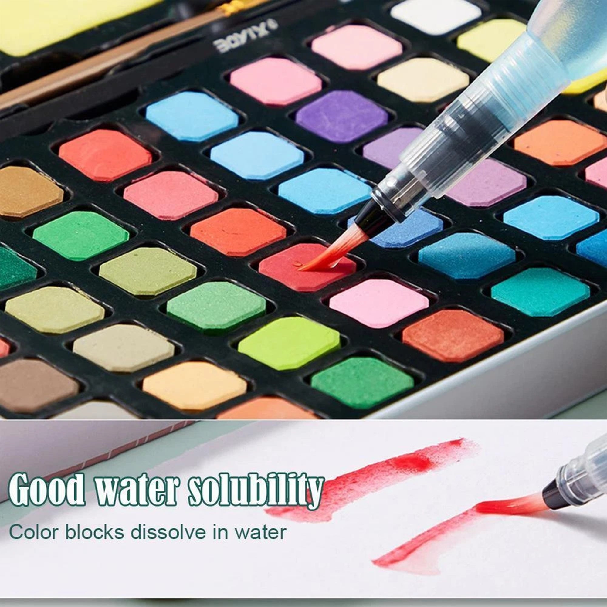 36 Colors Solid Watercolor Paint Set Gouache Painting Box Set,Iron Box ...