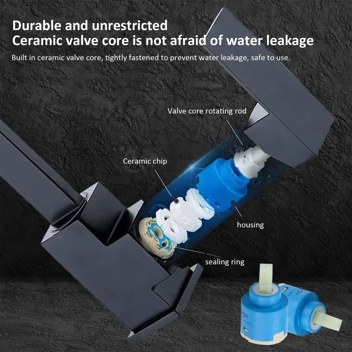 Copper Rotatable Faucet For Cold-Hot Water Splash Prevention With Tube ...