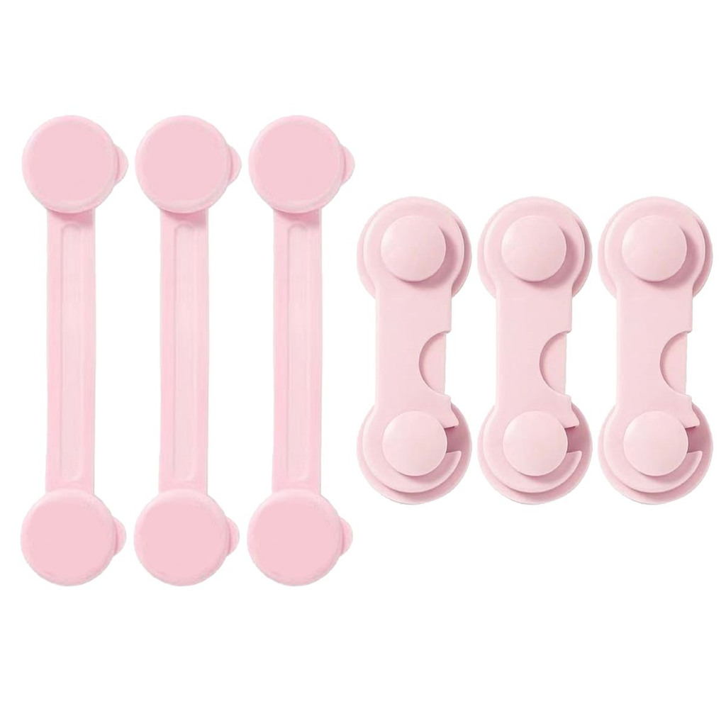 3 Long Strap Lock & 3 Cabinet Door Strap Lock Cupboard Safety Lock for Baby