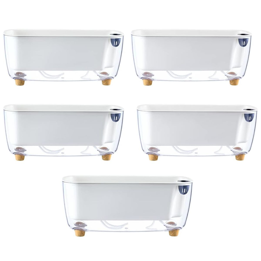 5Pcs Transparent Self Watering Planters Easy Plant Pots for Indoor Plants