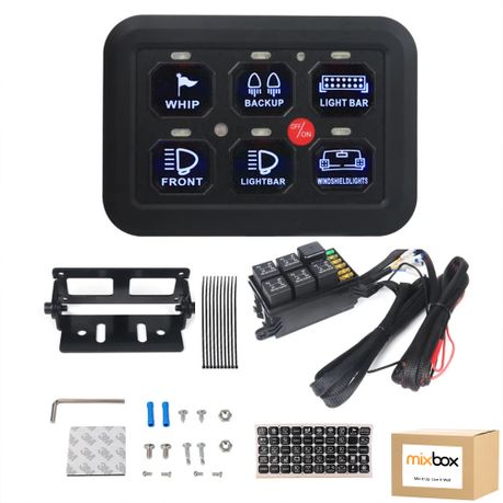Mix Box 12V 6 Gang Switch Panel Switch Control Panel Universal