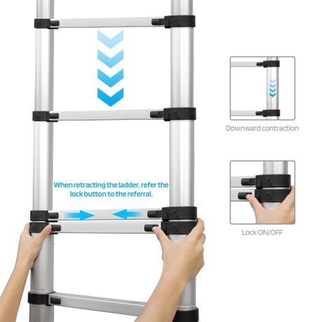 Mix Box Portable Aluminum Extension Ladder, 390cm – HEARTDECO