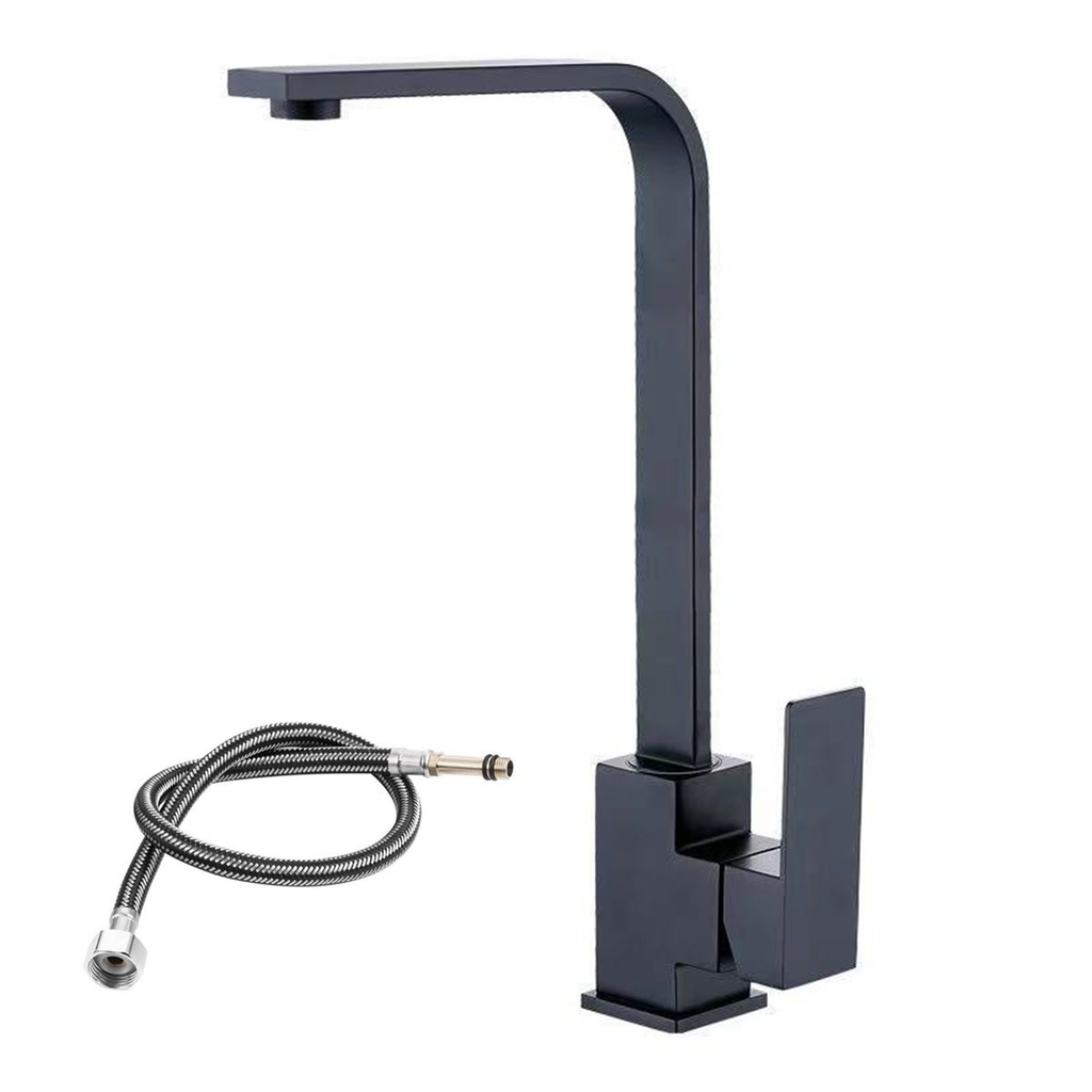 Copper Rotatable Faucet For Cold-Hot Water Splash Prevention With Tube
