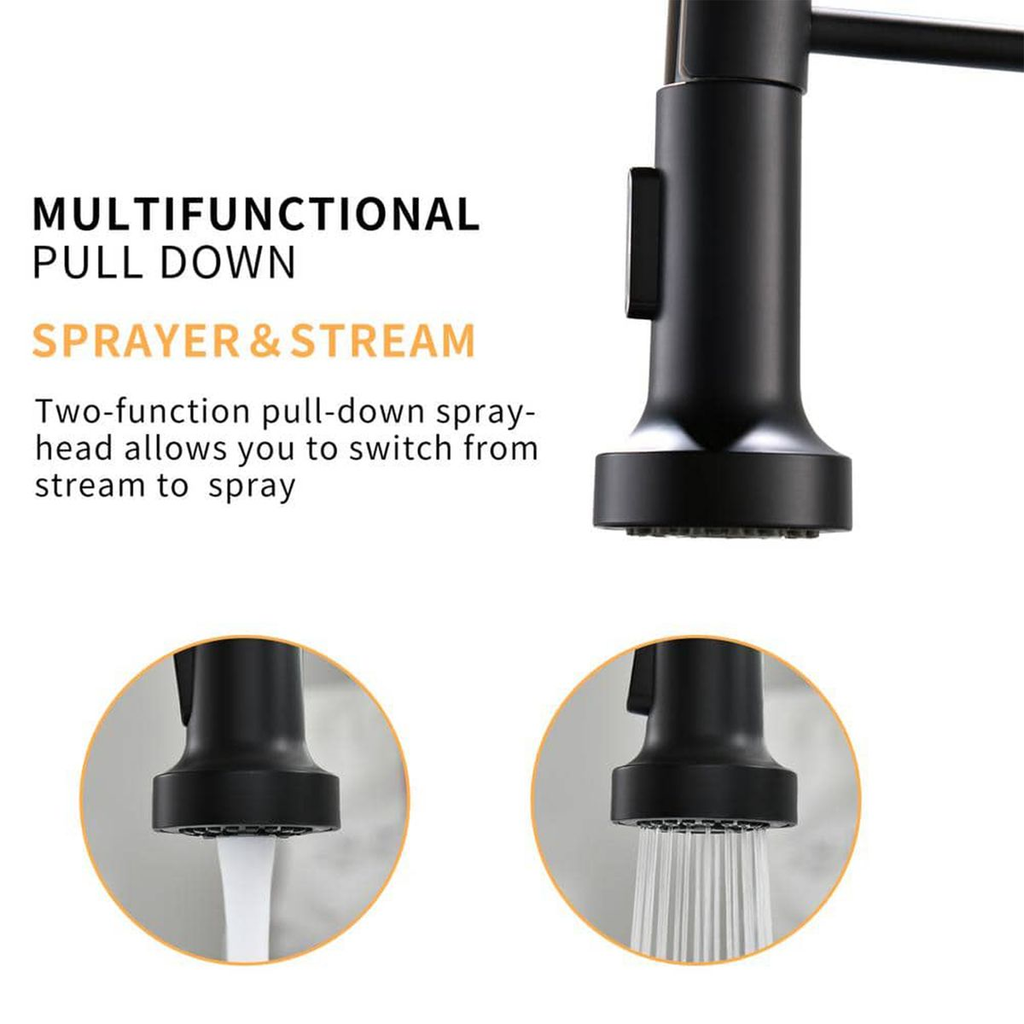 Pulling Out 304 Mixer Tap Rotating Spring Faucet With Hose – HEARTDECO