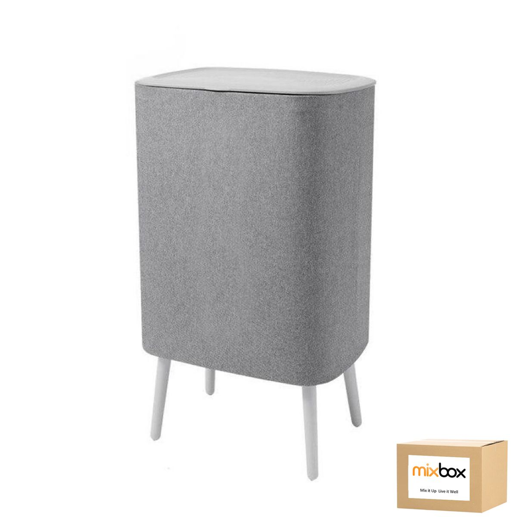 Mix Box Laundry Basket with Lids - 50L,2 Section with Removable Fabric Bag