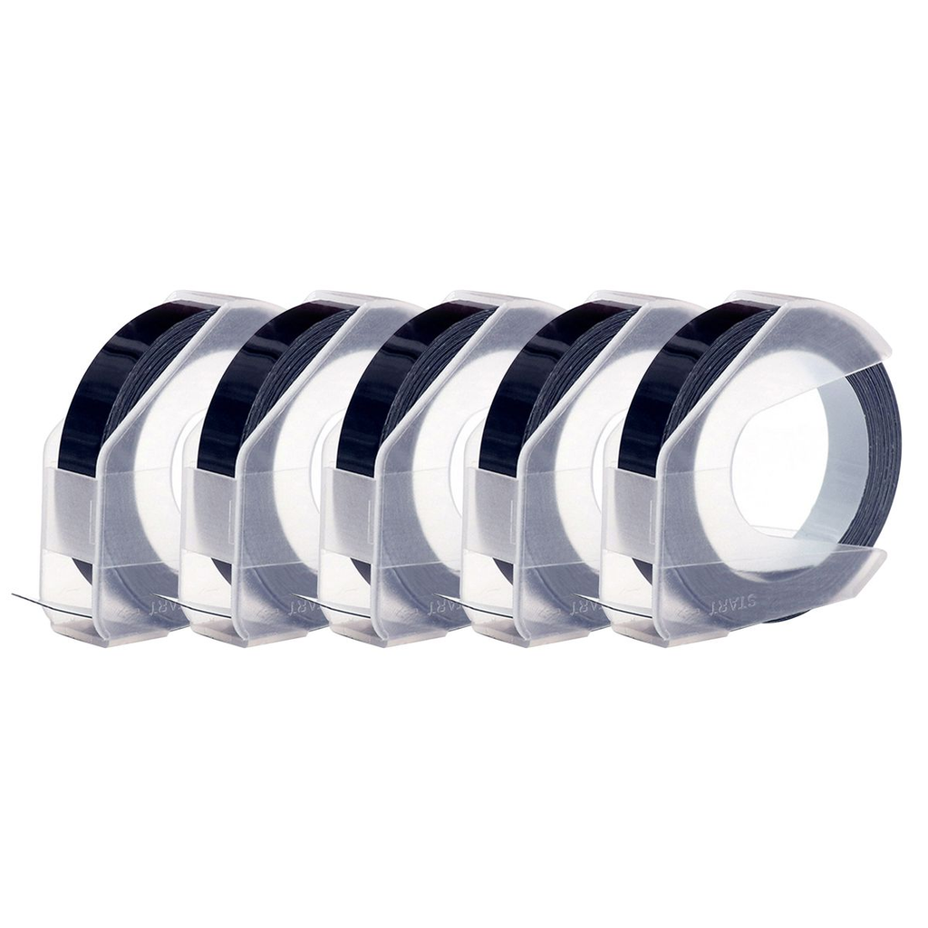 5 Roll Label Maker 3D Plastic Embossing Tape(Each Roll 9mmX3m)