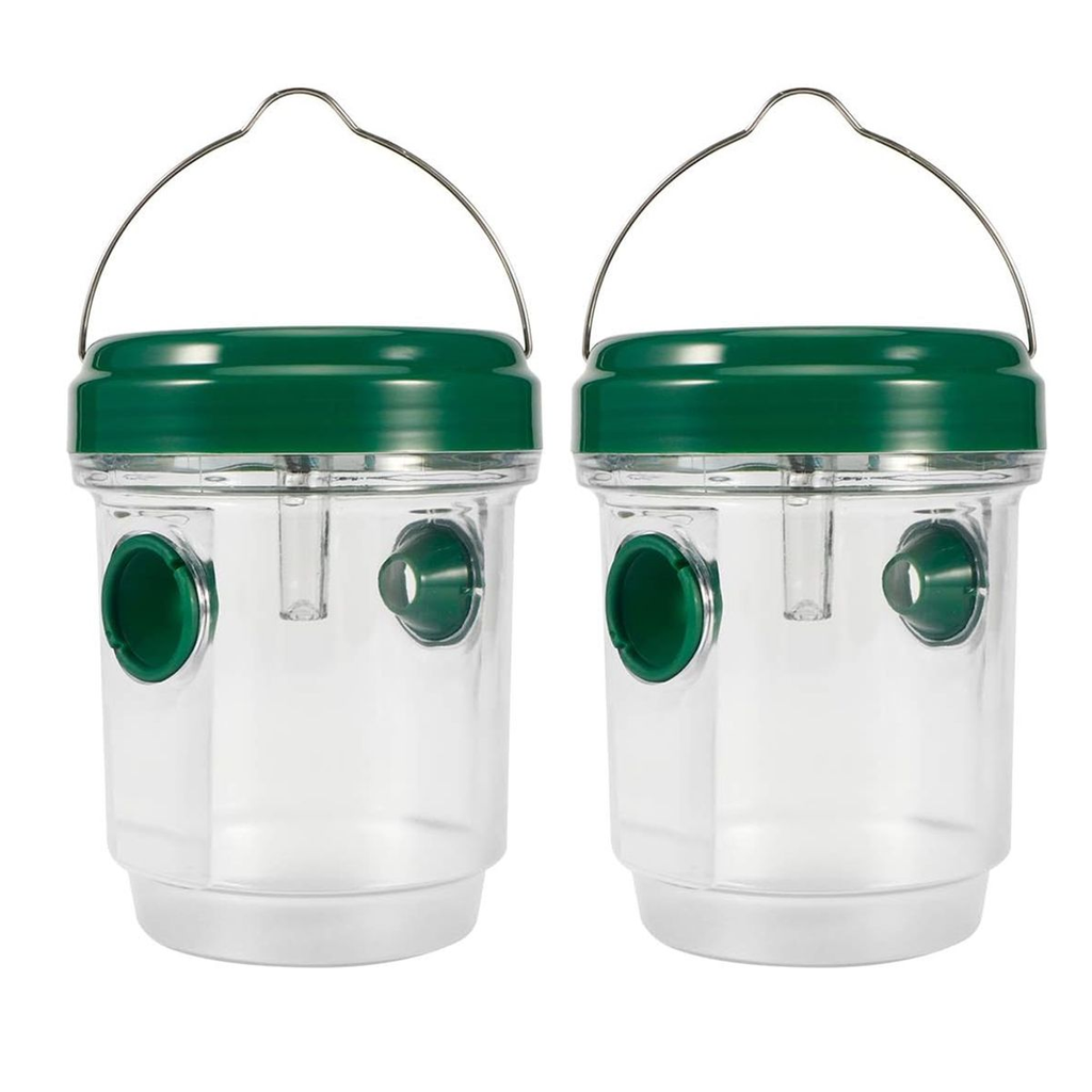 2 Piece Solar Powered Wasp Bee Traps With UV LED Light For Outdoor Hanging