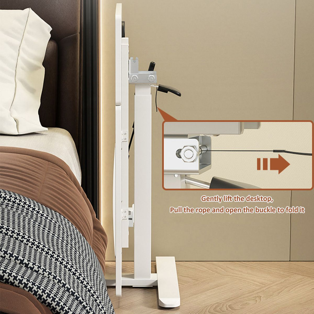 Height Adjustable & Foldable Overbed Table with Gas Spring Riser ...