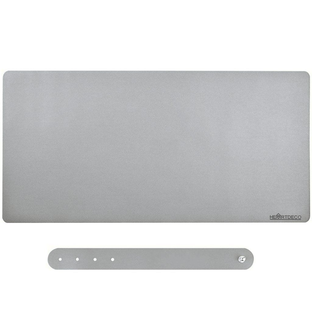 Heartdeco Large PU Leather Desk Mouse Pad Comfortable Writing Mat - Grey
