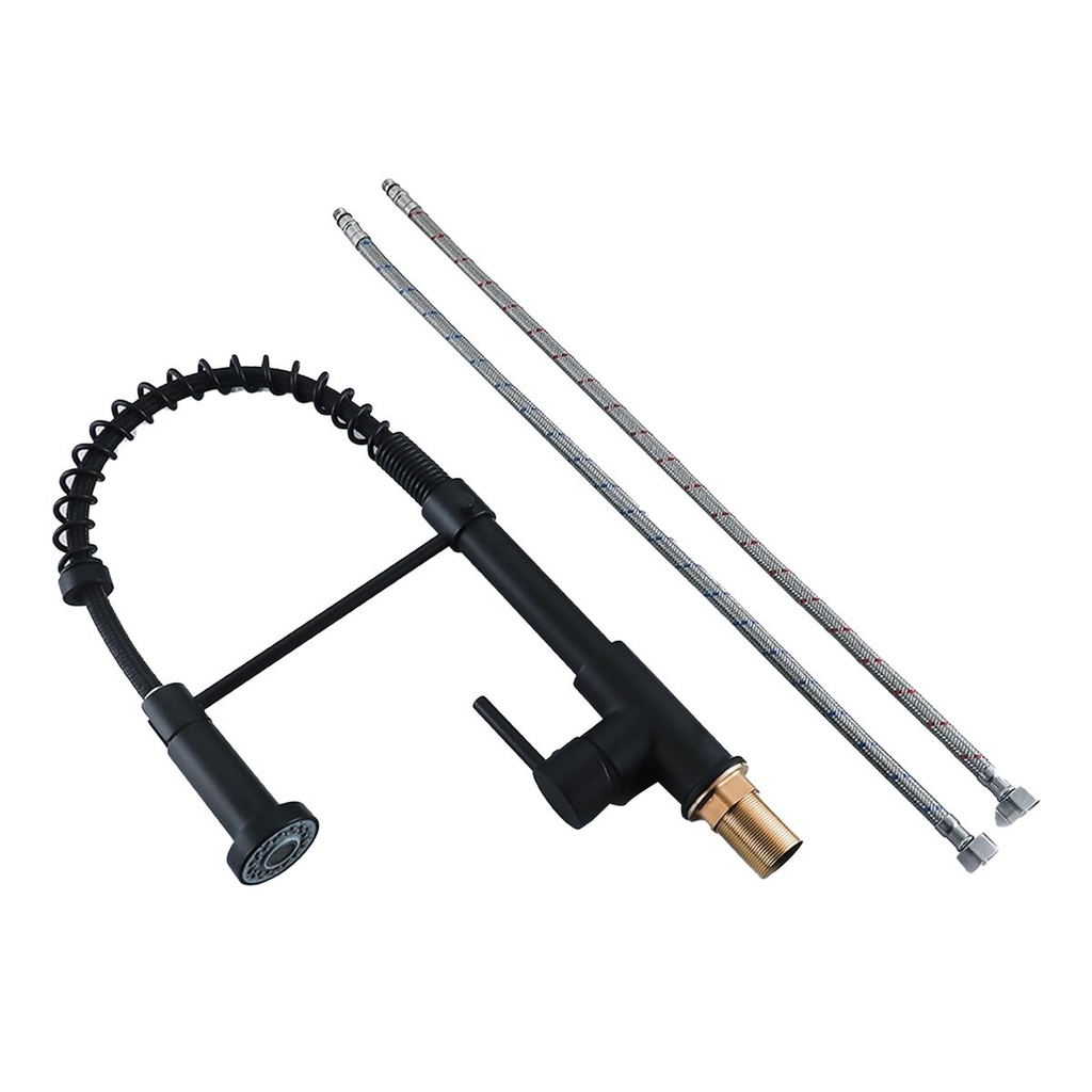 Pulling Out 304 Mixer Tap Rotating Spring Faucet With Hose