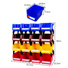 16 Plastic Garage Storage Bins Set for Tools & Parts – HEARTDECO