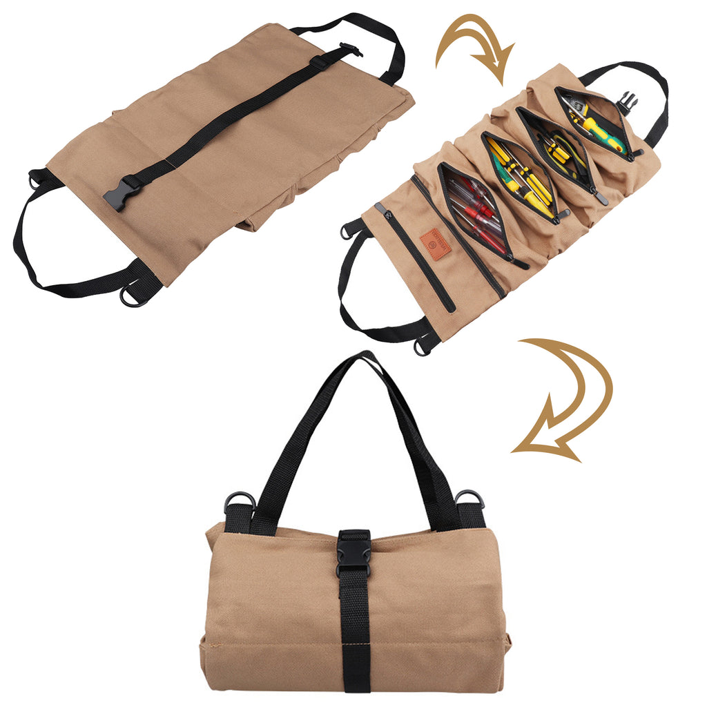 Roll Up Canvas Tool Storage Bag HEARTDECO