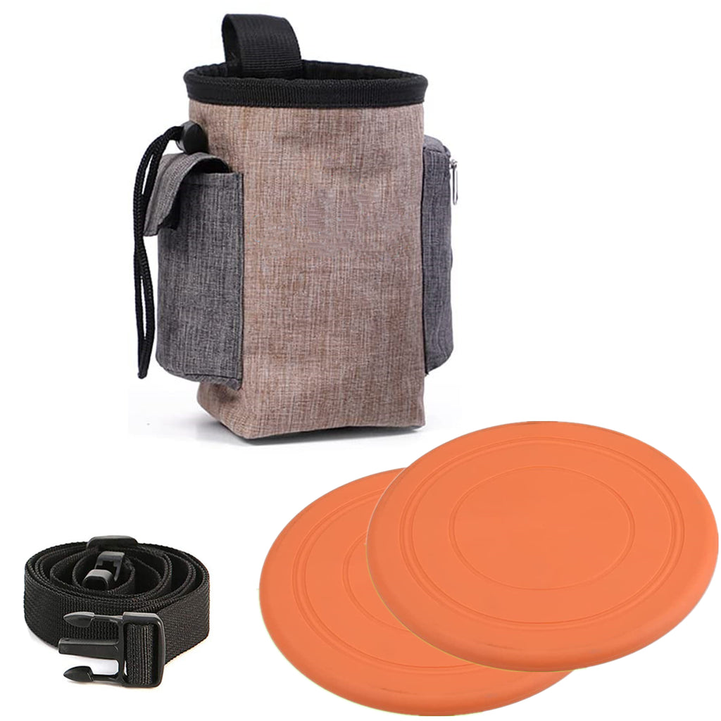 Dog Treat Pouch Training Bag with Frisbee Set