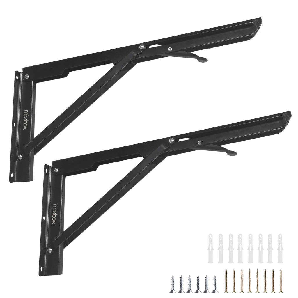 2PCs Folding Shelf Brackets - 16 Inch