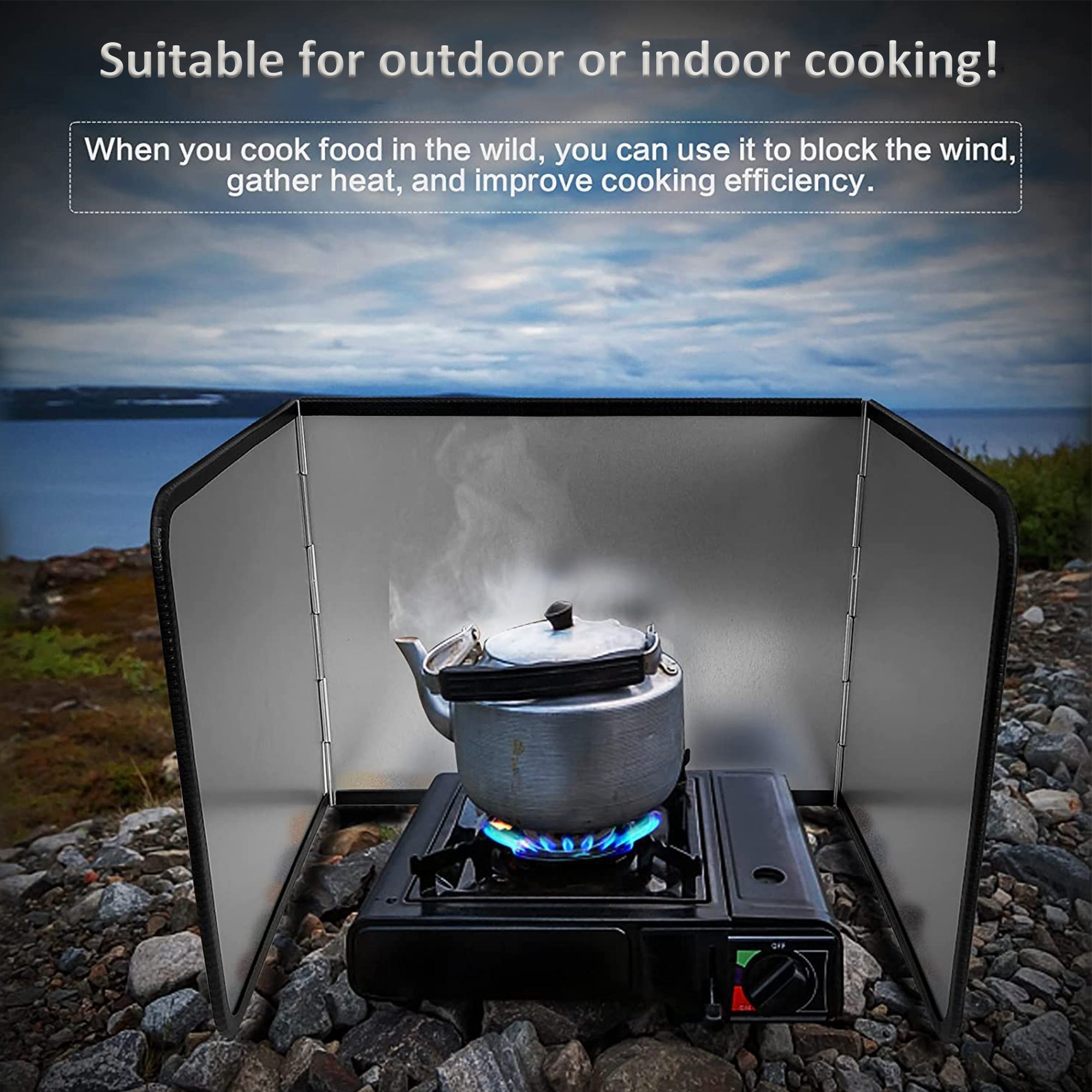 Stainless Steel Kitchen Splatter Guard Camping Stove Windscreen – HEARTDECO