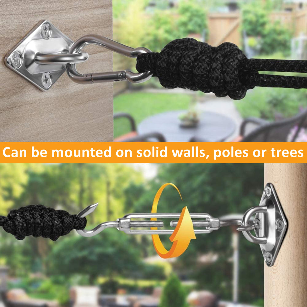 Pad eye Plate Turnbuckle Hook Shade Sails Fixing Kit HEARTDECO