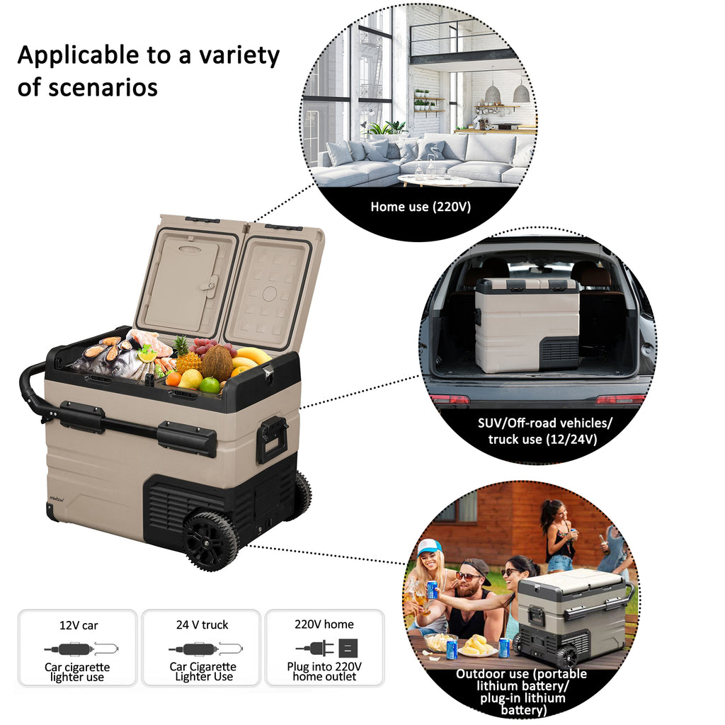 45L Dual Zone Portable Car Fridge Freezer with Battery – HEARTDECO