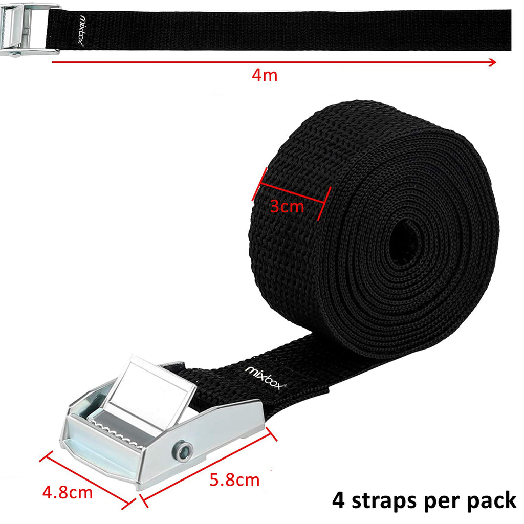 4Pack 4m Tie Down Lashing Straps HEARTDECO