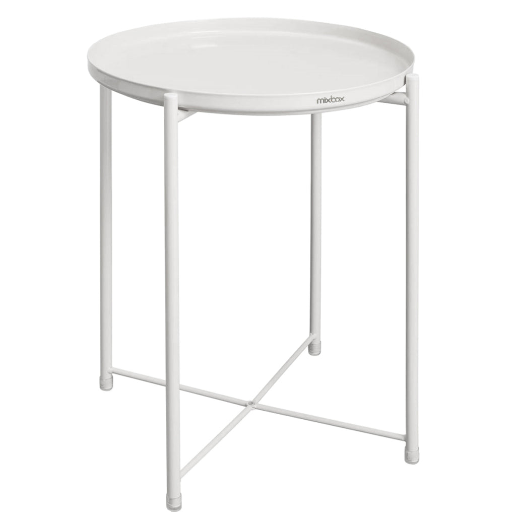 Round Metal Tray Side Table