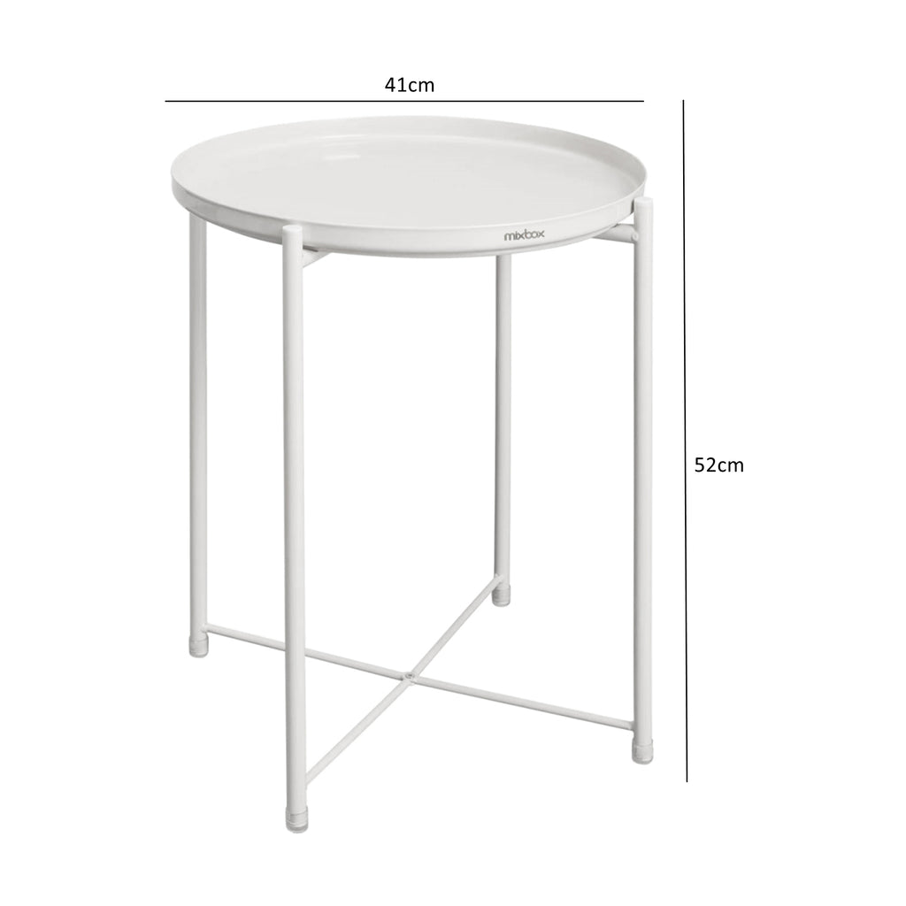 Round Metal Tray Side Table HEARTDECO