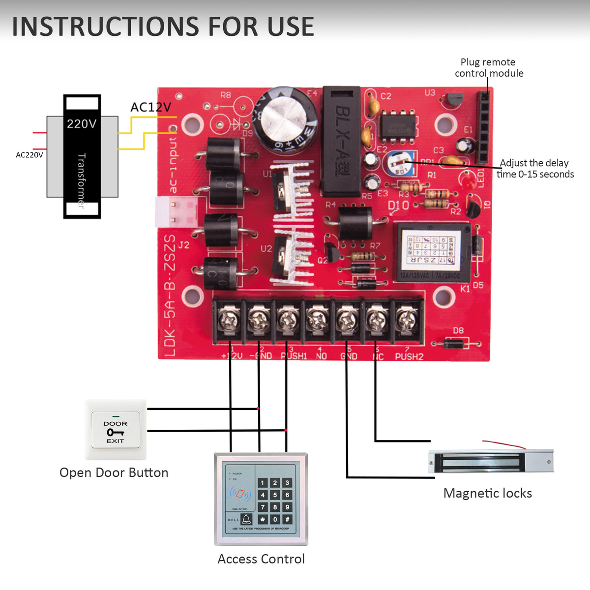 Lock Control Module For Security System RFID Access Control Electromagnetic Lock Kit – HEARTDECO