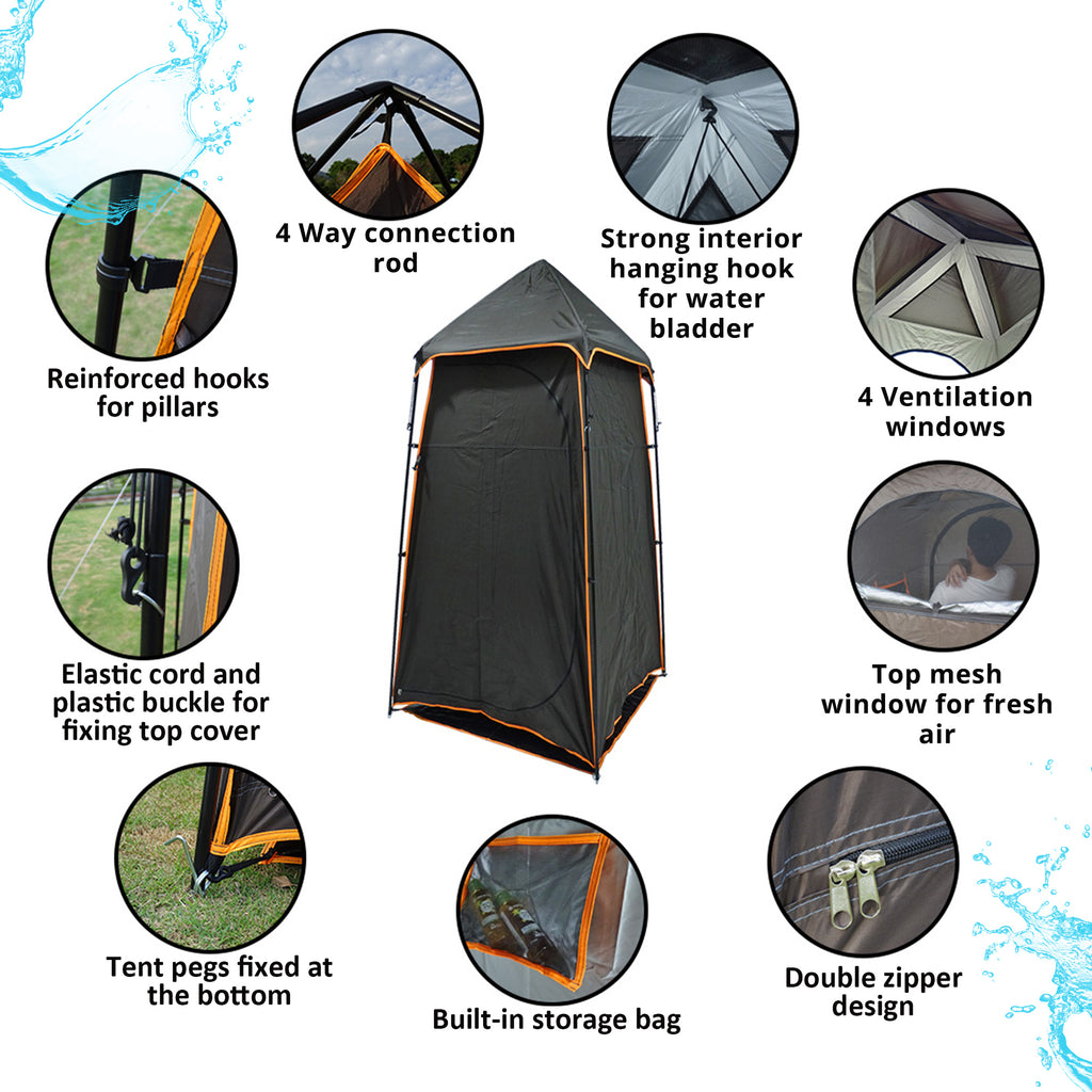 Outdoor Shower Camping Privacy Tent With Shower Bag HEARTDECO