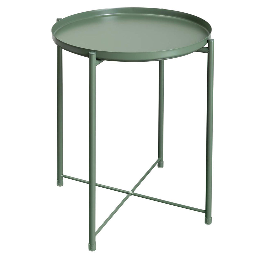 Metal Tray Side Table - Green