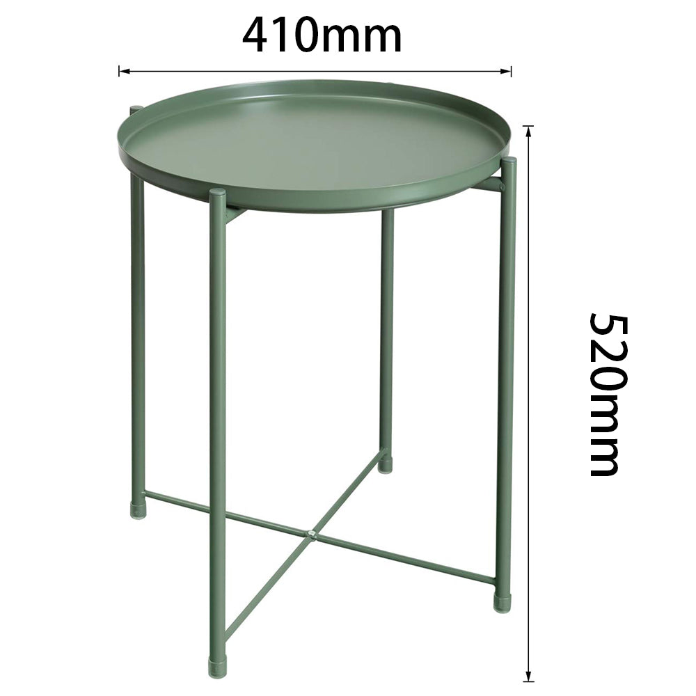 Metal Tray Side Table Green HEARTDECO