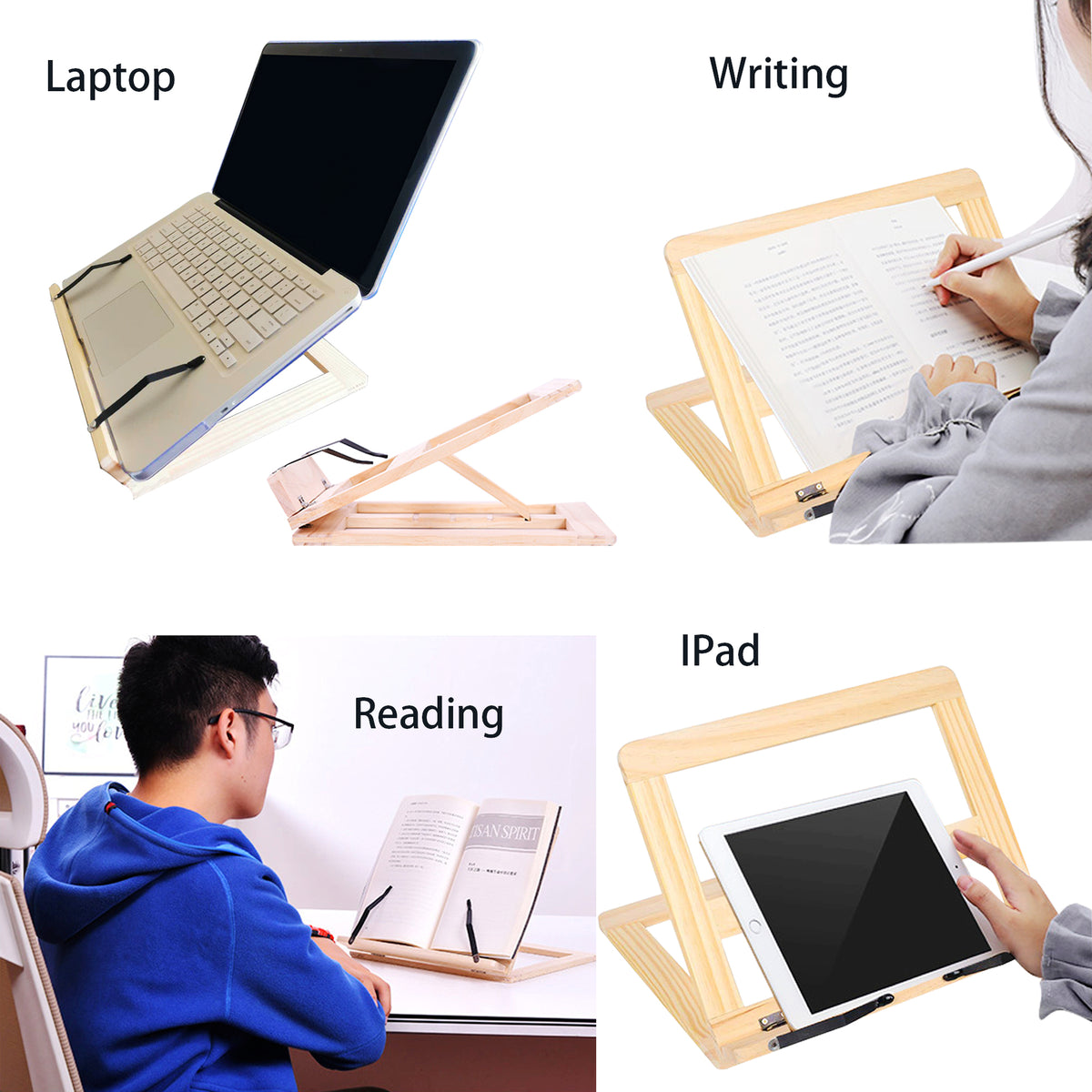 Wooden Bookrack Recipe Tablet Stand – HEARTDECO