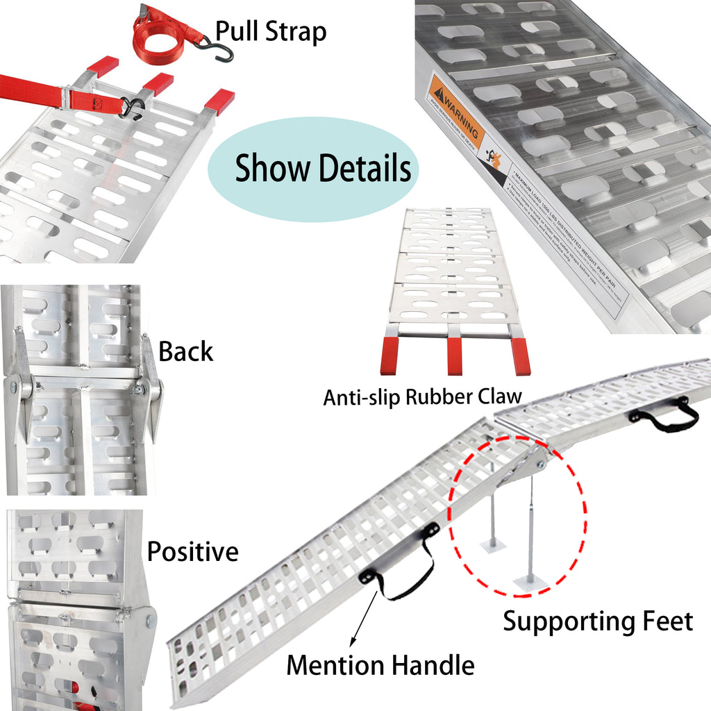 Folding Aluminum Alloy Truck Loading Ramp Motorcycle Ramp – Heartdeco