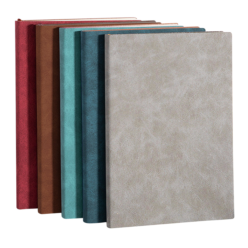 PU Leather Cover A5 260 Pages Ruled Notebook-5 Pack