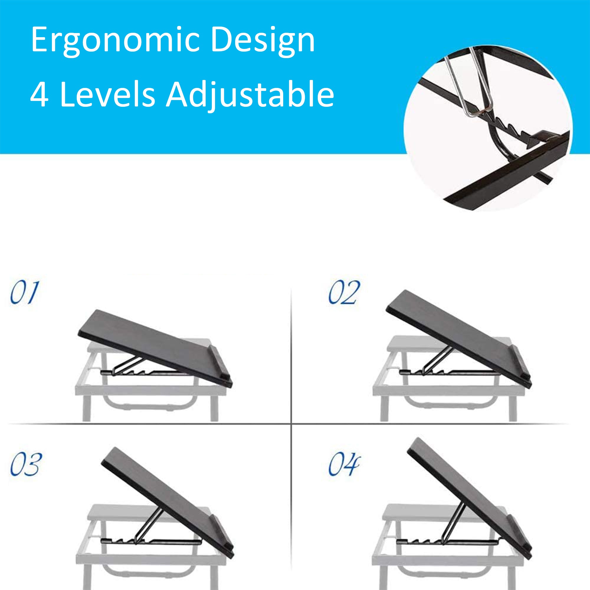Foldable Adjustable Split Laptop Bed Table HEARTDECO