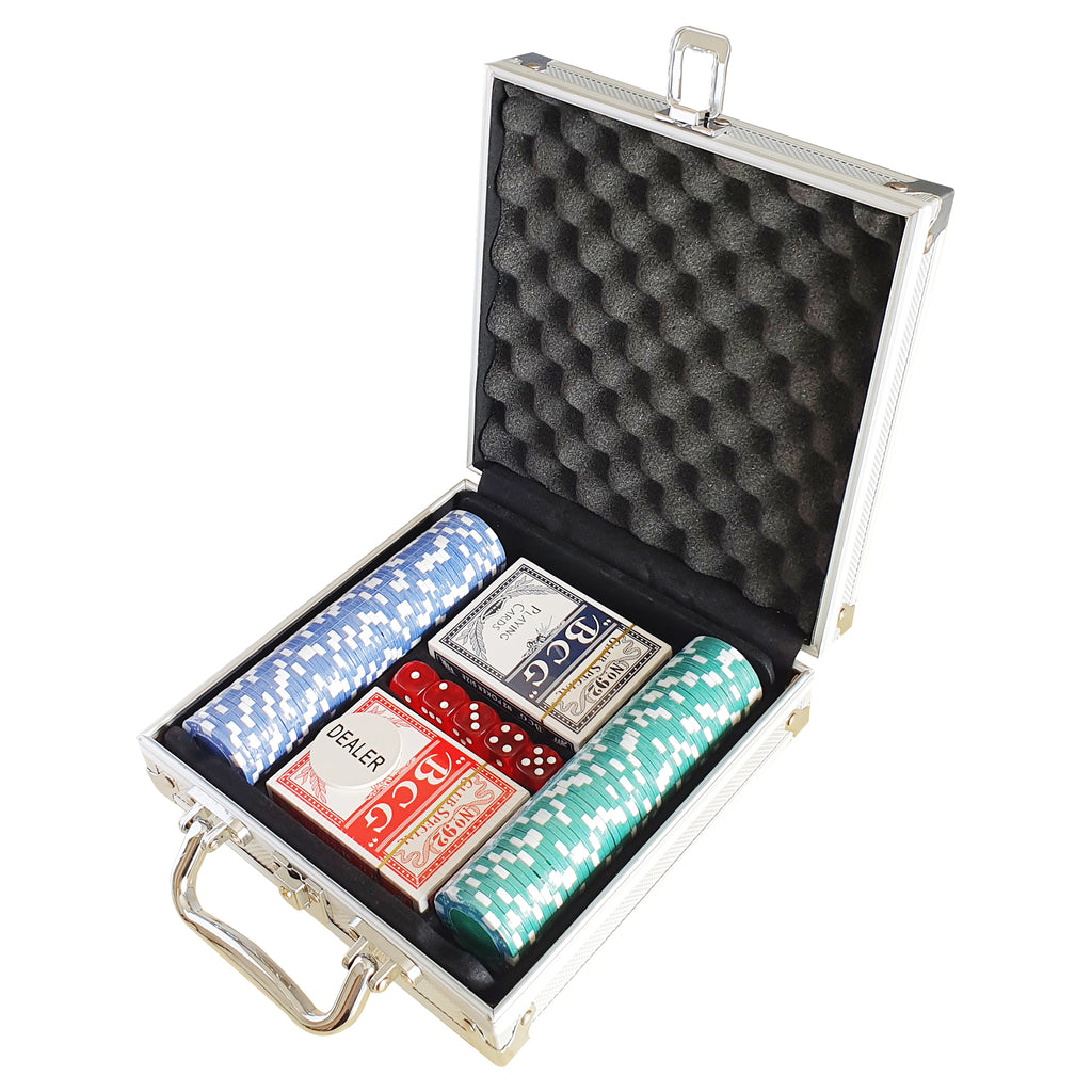 Poker Cards Dice Chips 100 Pieces Set