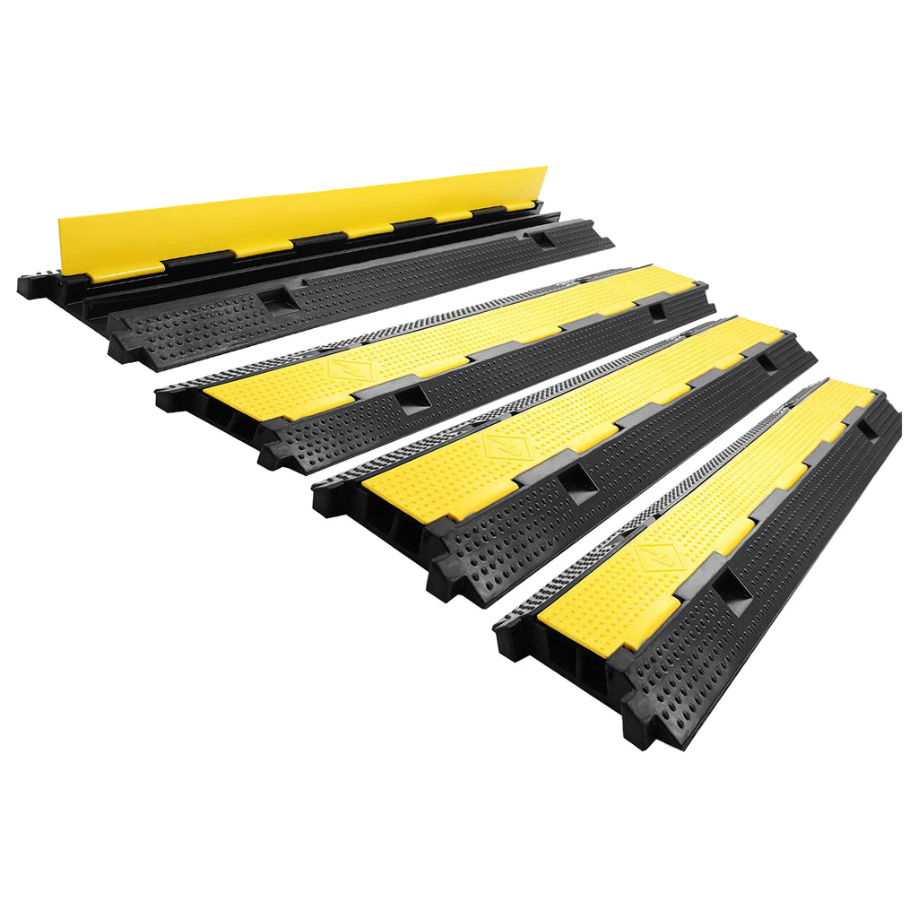 Duo Channel Cable Protector Ramp Speed Bump Cable Hidder-4PCs