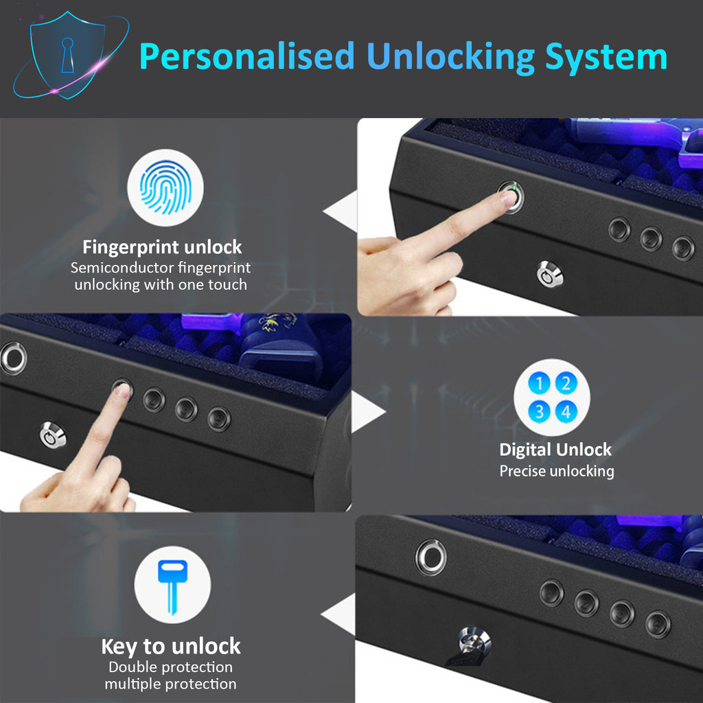 Finger Lockbox Fingerprint Biometric Lock Safe Box – HEARTDECO