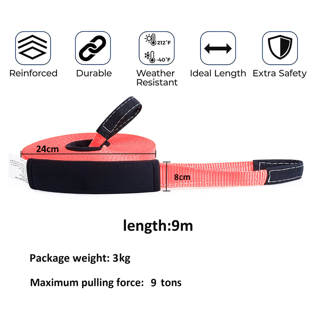 Towing strap 4x4 5m 9T  Towing strap 4x4 5m 9T 60mm