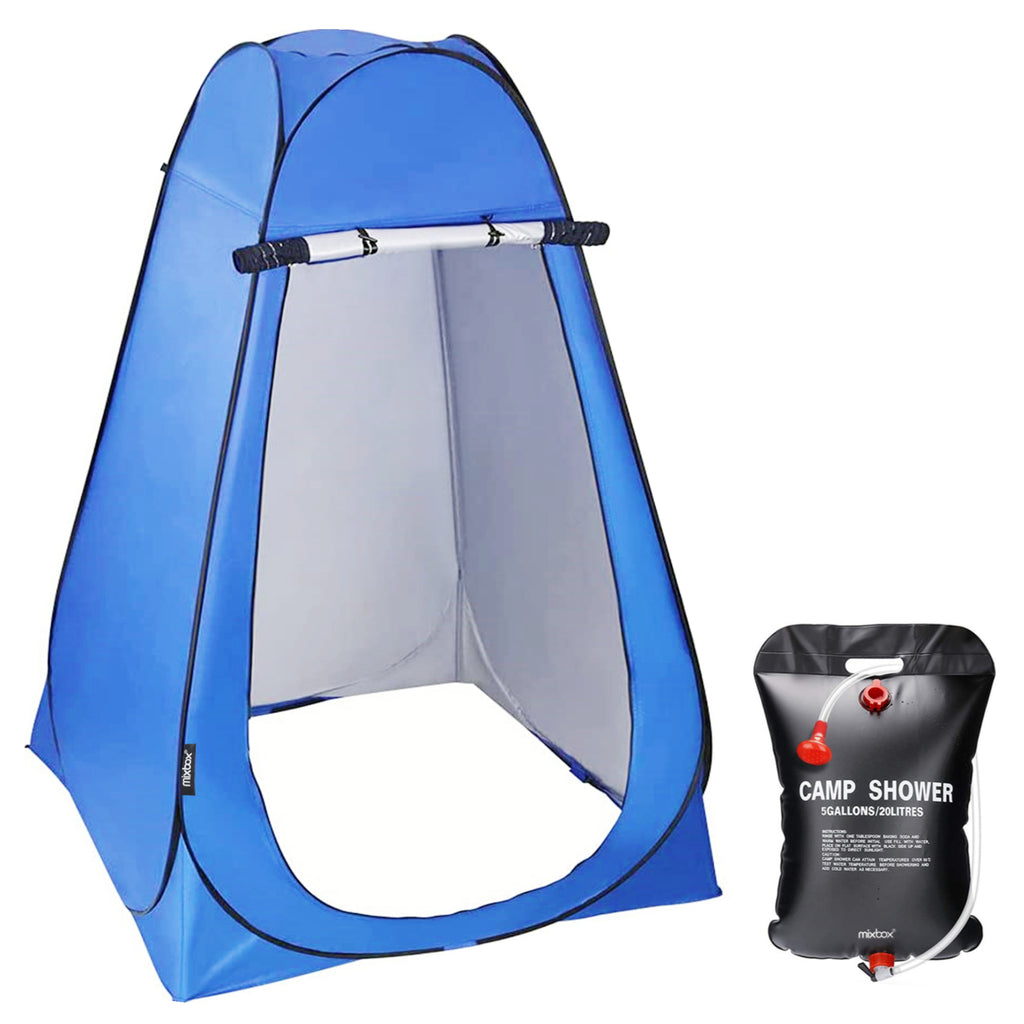 Pop Up Camping Shower Tent & 20L Solar Shower Bag Set