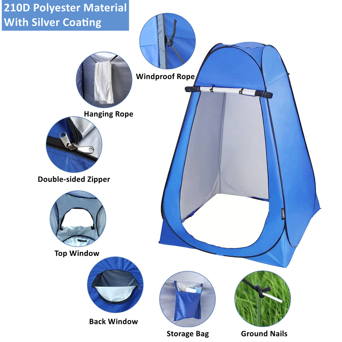 Pop Up Camping Shower Tent & 20L Solar Shower Bag Set – HEARTDECO