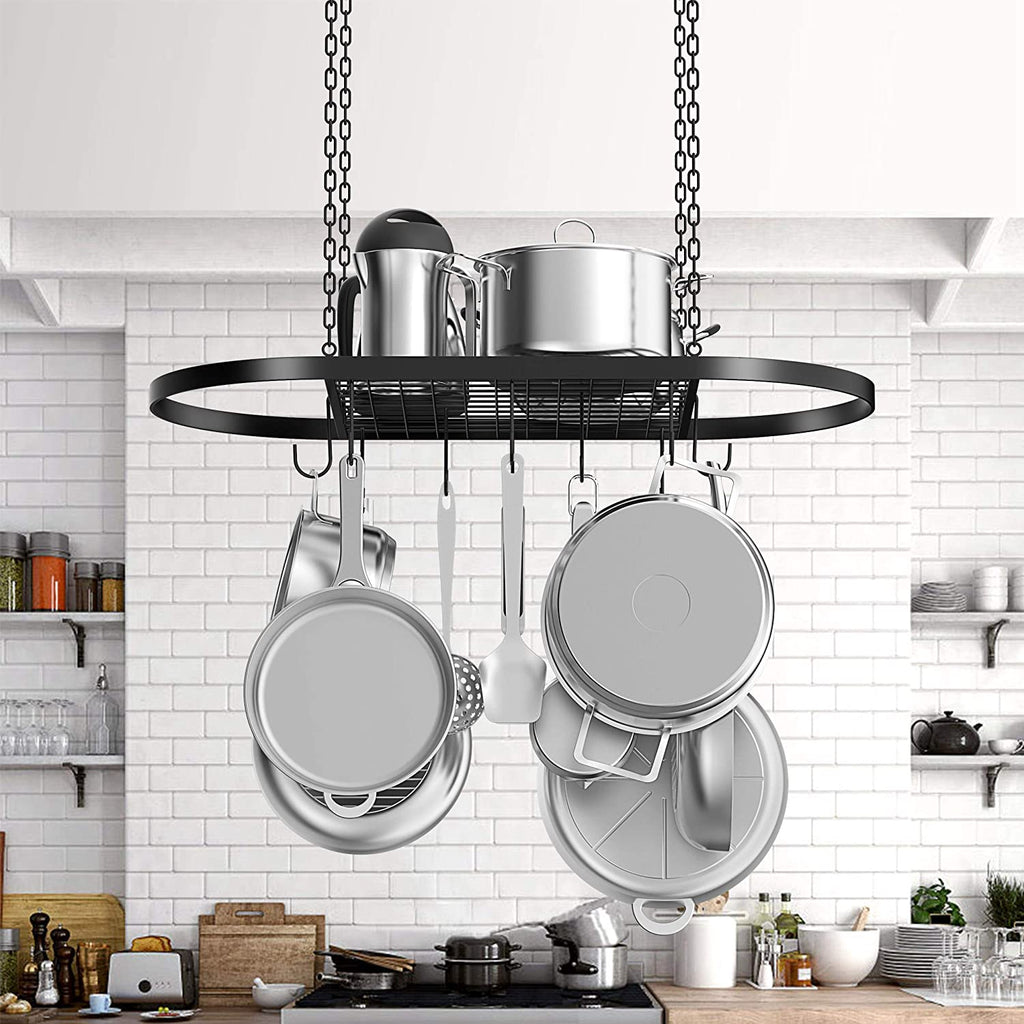 Ceiling Hanging Pan Storage Rack – HEARTDECO