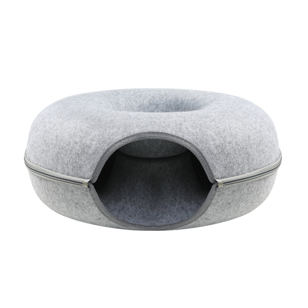 Felt Cat Donut Tunnel Bed Hideaway Cave