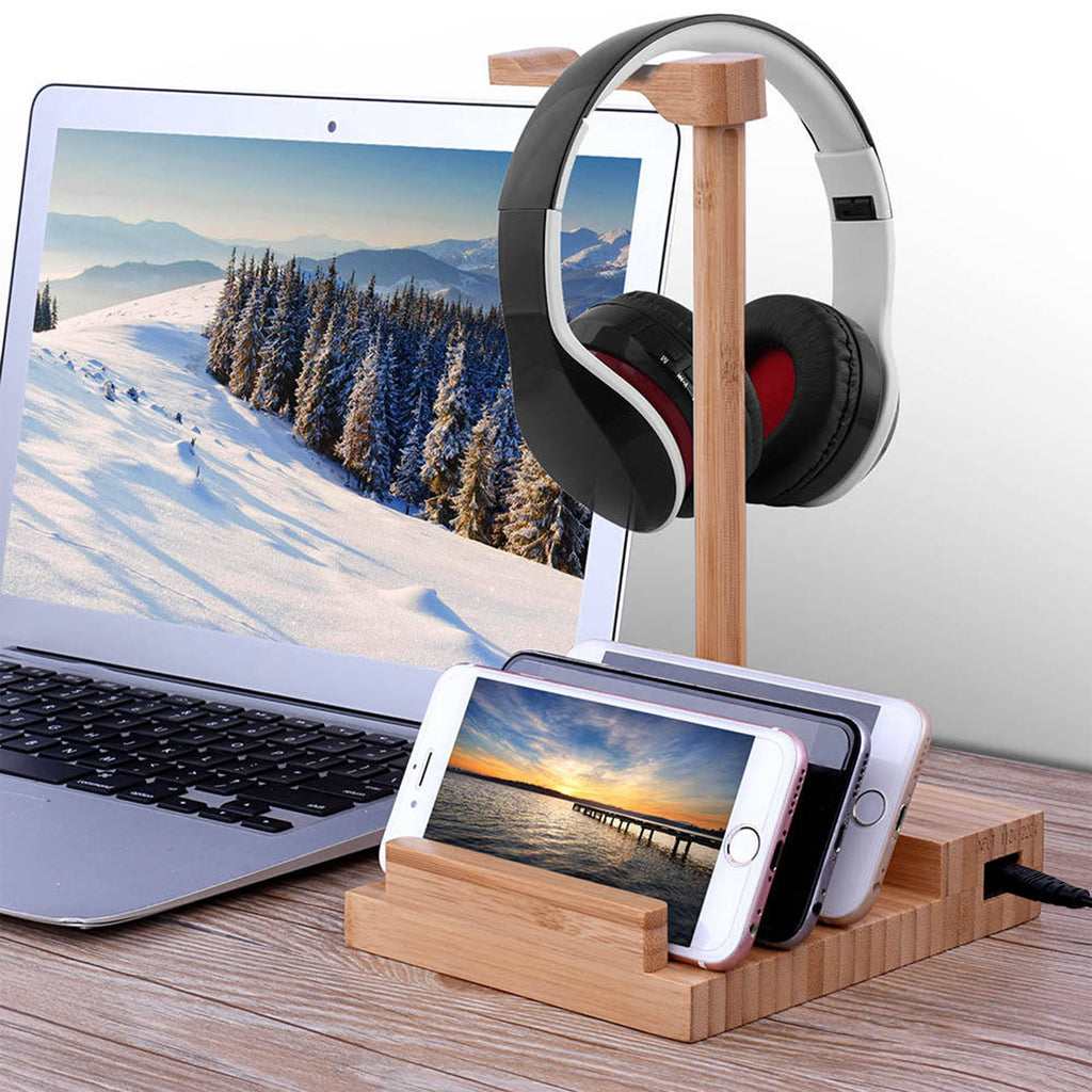 Bamboo discount headphone stand