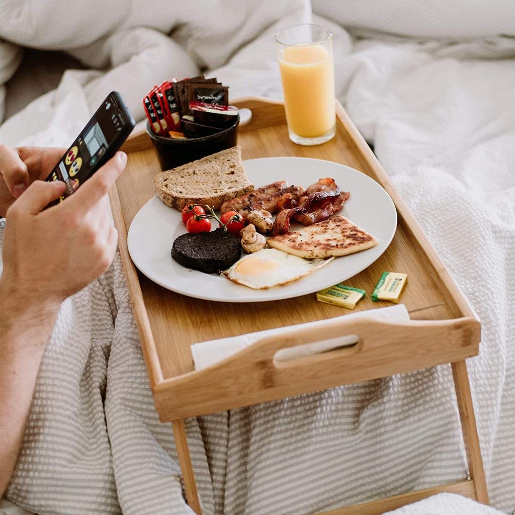 食器 human made heart bamboo board Bamboo Bed Breakfast Folding Tray – HEARTDECO