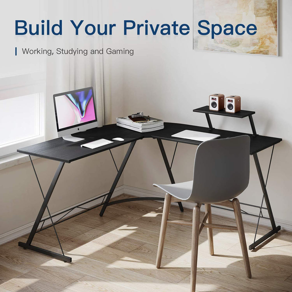 ategisデスク Corner Computer Desk Gaming Desk with Monitor Stand – HEARTDECO