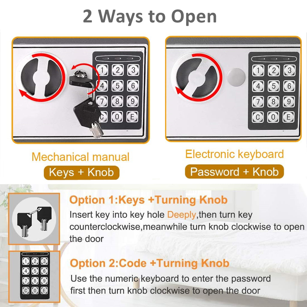 Small Digital Safe with Keypad & Keys – HEARTDECO