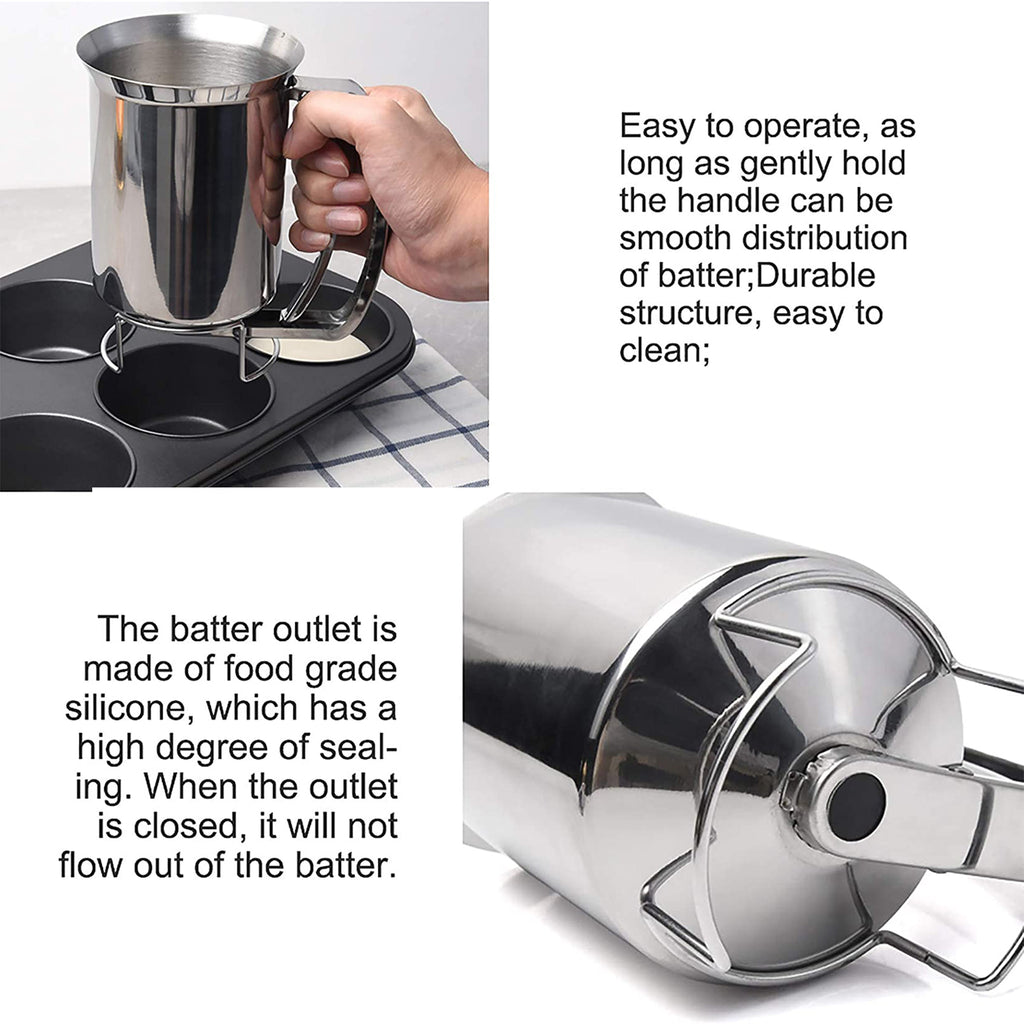 Stainless Steel Batter Dispenser HEARTDECO