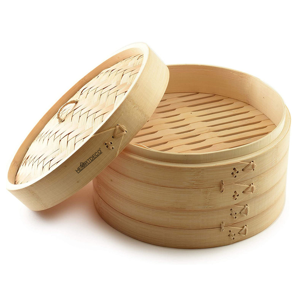 2 Tier Bamboo Steamer Basket - 20cm