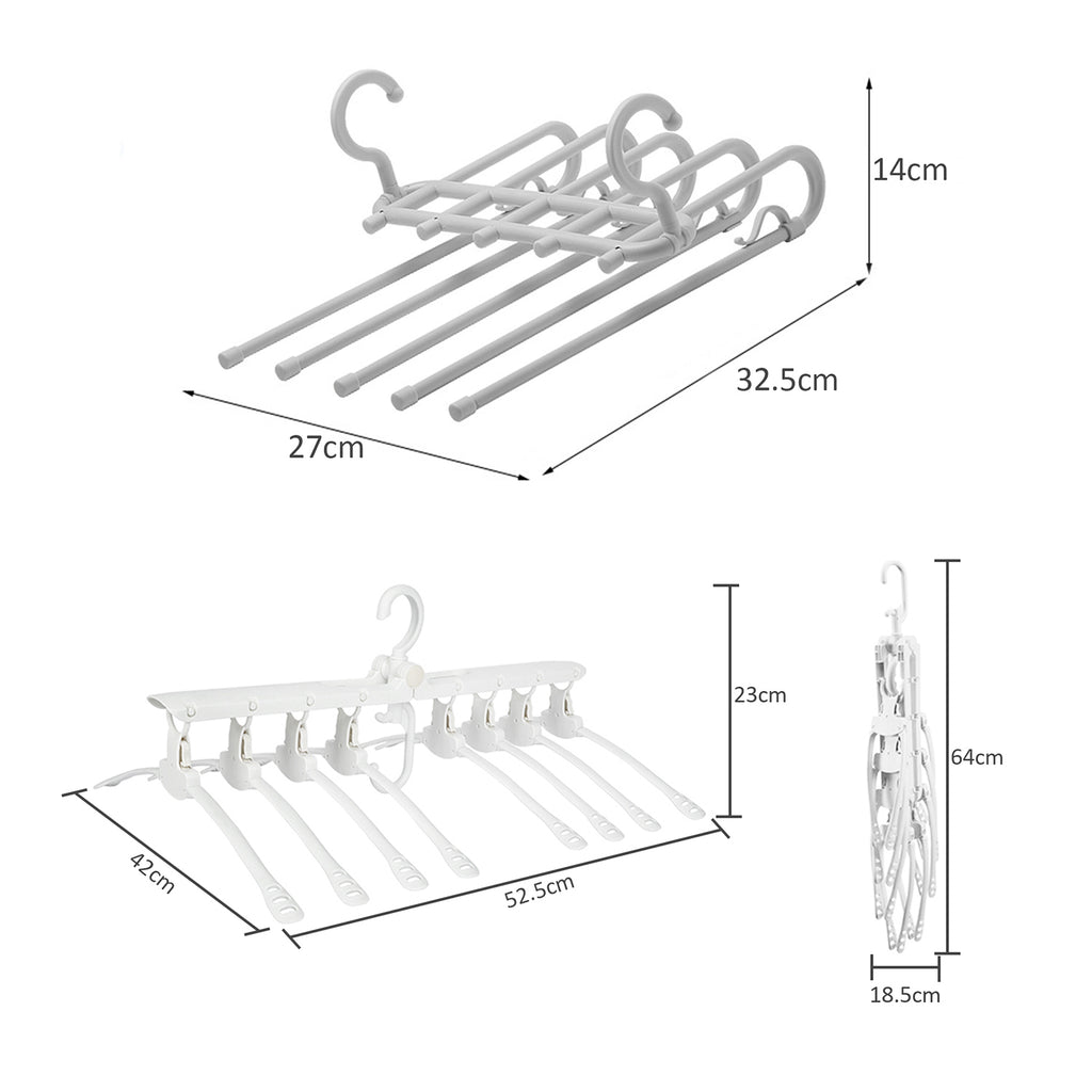 Retractable Magic Clothes Hanger & Trouser Rack Set HEARTDECO
